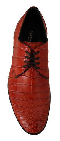 Dolce & Gabbana Exquisite Exotic Croc Leather Lace-Up Dress Shoes