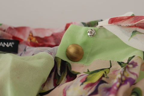 Dolce & Gabbana Elegant Floral Patchwork Silk Blouse