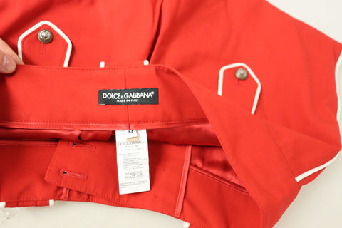 Dolce & Gabbana Elegant Red High-Waist Cropped Pants