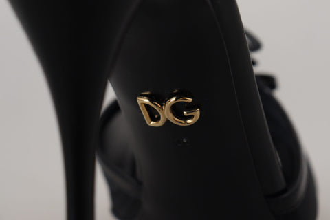 Dolce & Gabbana Elegant Black Stiletto Heeled Sandals