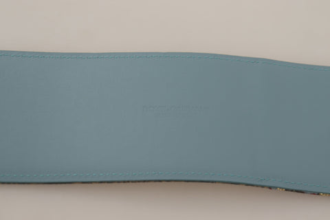 Dolce & Gabbana Multicolor Leather Logo Buckle Belt