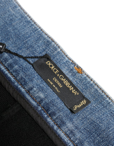 Dolce & Gabbana Chic High Waist Skinny Pants with Denim Shorts