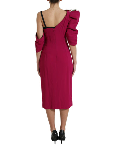 Dolce & Gabbana Elegant Purple Silk Midi Sheath Dress