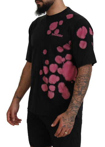 Dsquared² Black Pink Cotton Short Sleeves Crewneck T-shirt