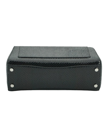 Jimmy Choo Black Leather Top Handle Shoulder Bag