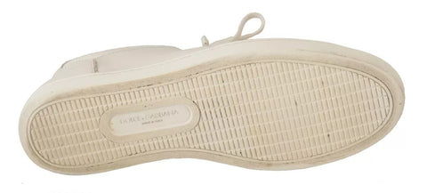 Dolce & Gabbana White Casual Leather Logo Men Sneakers Shoes