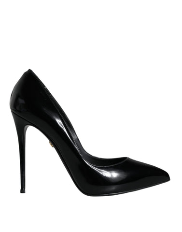 Dolce & Gabbana Black Patent Leather KATE Heels Pumps Shoes