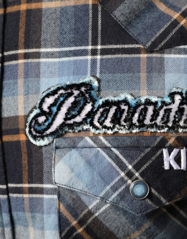 Dolce & Gabbana Multicolor Checkered Paradiso Patch Slim Fit Shirt