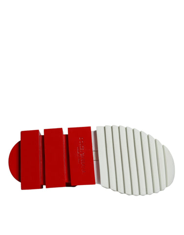 Dolce & Gabbana White Red Low Top Sorrento Men Sneakers Shoes