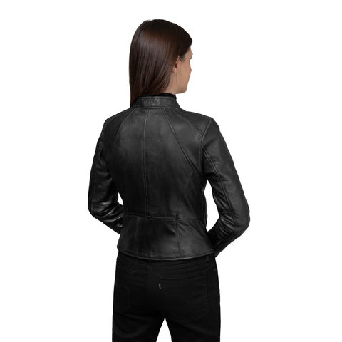 Claire Women's Asymmetrical Zipper Leather Jacket
