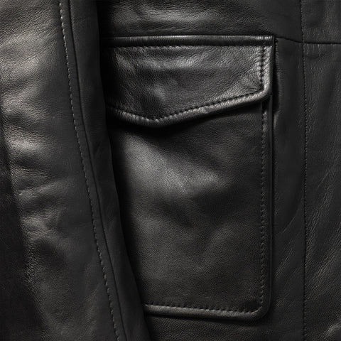 Darlene Women's Casual Cover Snap Leather Jacket