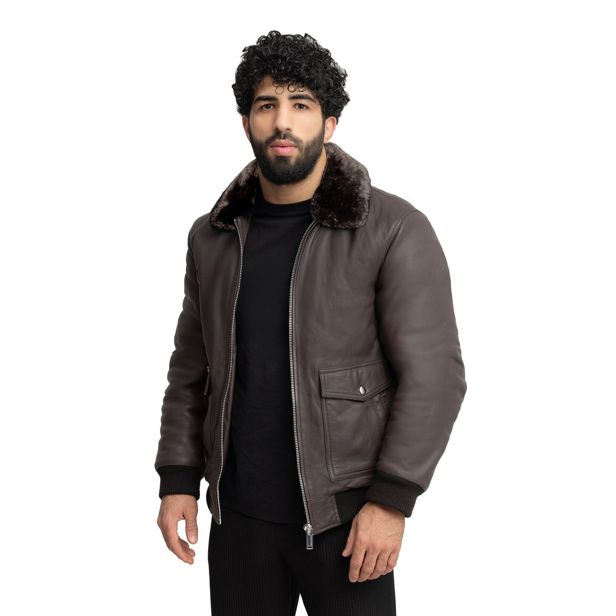 Nicola Men's Bomber Style Leather Jacket