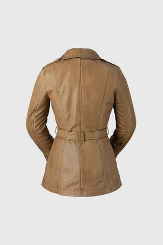 Traci Womens Leather Jacket Camel
