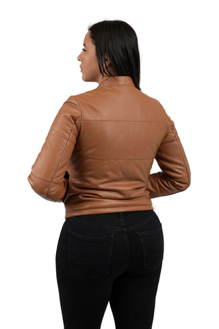 Melysa Women's Leather Puffer Jacket