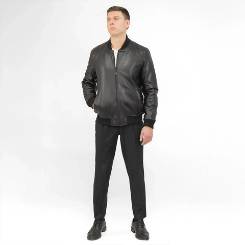 Nico Men's Varsity Style Leather Jacket