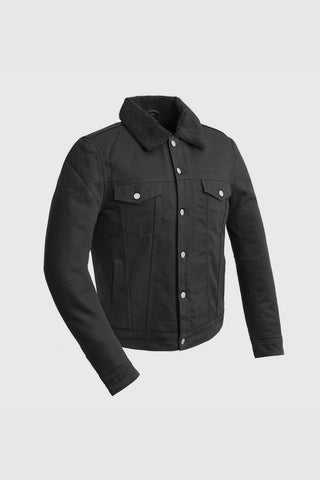 Cain Mens Faux Shearling Twill Jacket