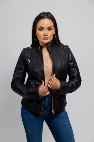 Alessandra Women's Fashion Leather Jacket