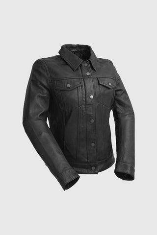 Madison Womens Fashion Leather Jacket Black