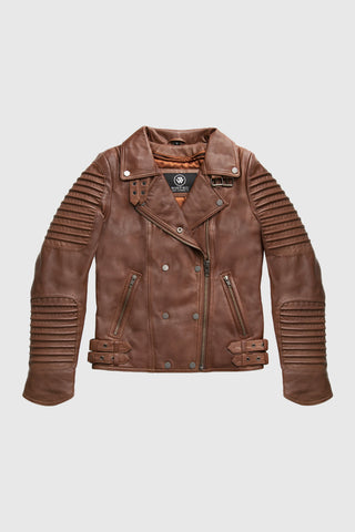 Queens Womens Fashion Lambskin Leather Jacket Red Ford