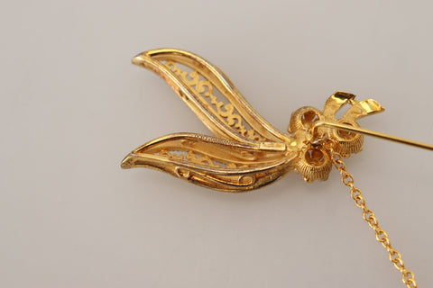 Dolce & Gabbana Elegant Gold-Toned Silver Brooch Pin
